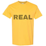 Real Fake Black Text Art Silhouette 3D Art Men T Shirt Tee Top