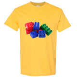 Colourful Building Blocks Brick Fun Toys Retro Men T Shirt Tee Top