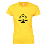 Libra Zodiac Horoscope Astrological Symbol Sign Ladies Women T Shirt Tee Top