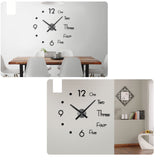 Modern DIY Acrylic Numbers Wall Clock Mirror Sticker Mechanism Watch Home Office