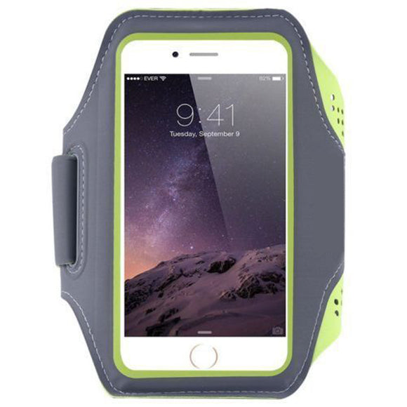 Sports Jogging Running Arm Band Strap ID Phone Holder Armband < 6.5'' Green Universal Breathable