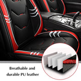 PU Leather Car Front Seat Cushion Pad Cover Protector Mat Black Universal Fit
