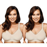 2x Playtex Comfort Revolution Flex Fit WireFree Womens Beige Crop Top Bra Y1239H