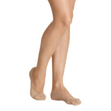 2Pk Sheer Relief Cushioned Heel Cushion Footlet Women No Show Socks Beige H33108 SKN Skin