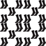 20 Pair Rio Active Crew Cotton Mens Cushion Sports Black Comfy Socks Bulk S7266W