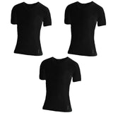 3 Pk Holeproof Aircel Thermal Mens T-shirt Short Sleeve Tee Top MYQ31A Black Waffle Knit