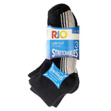 Rio 3 Pack Low Cut Cotton Rich Stretchables Cushion Mens Black Socks SYHD3G