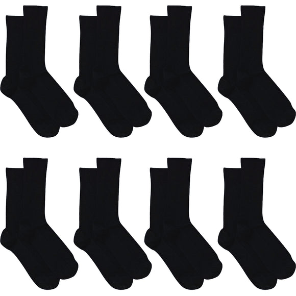 8 Pairs Holeproof Mens Merino Wool Blend Crew Everyday Socks Black Bulk S10012