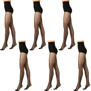 6x Voodoo Shine Firm Control 15 Denier Stockings Pantyhose Tights Black Magic