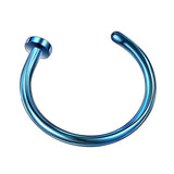 3pcs 6mm 8mm 10mm Blue Surgical Steel Lip Ear Nose Ring Hoop Earrings Body