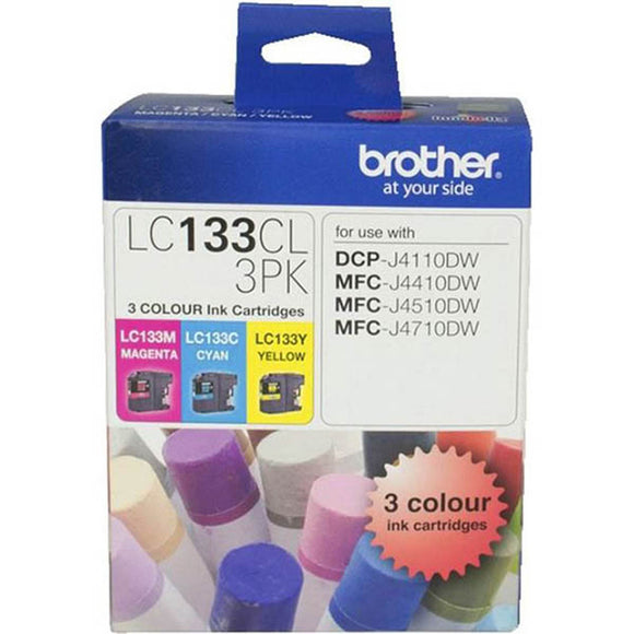 GENUINE Brother LC133 Ink 3 colours J4110DW J4410DW J4510DW J4710DW LC133CL3PK