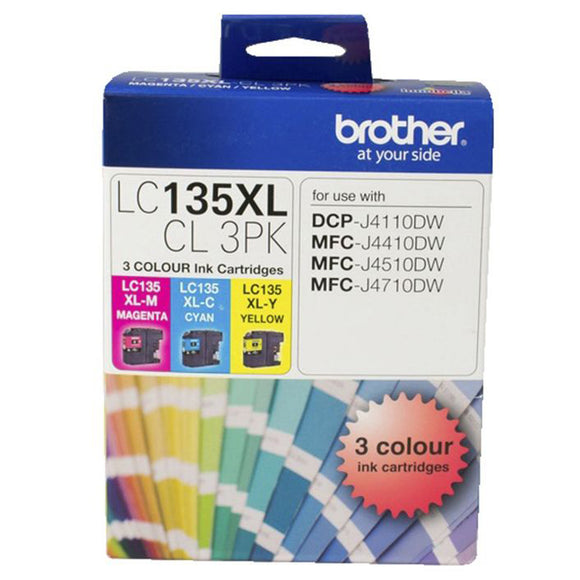 GENUINE Original Brother LC135XLCL3PK Colours Value Pack Ink Cartridge LC-135XL