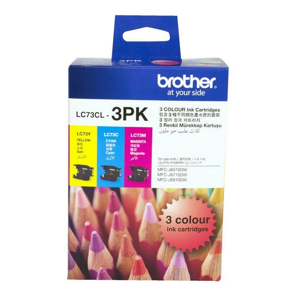 GENUINE Original Brother LC73CL3PK LC-73 3 Colour Value Pack Ink Cartridge Toner