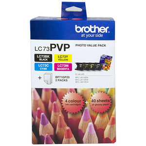 GENUINE Original Brother LC73PVP LC-73 4 Colours Value Pack Ink Cartridge Toner