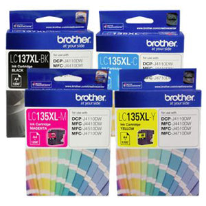 GENUINE Original Brother LC135XL LC137XL 4 Colours Ink Cartridge Value Pack