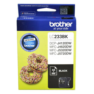 GENUINE Original Brother Ink Cartridge Toner LC233BK BLACK Inkjet 550 Pages