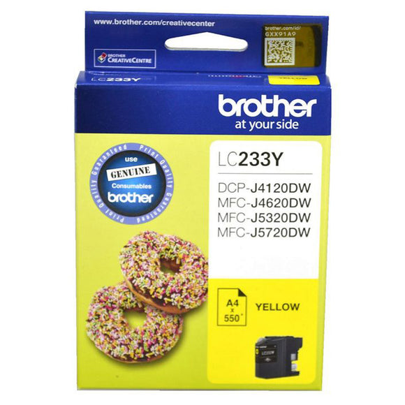 GENUINE Original Brother Ink Cartridge Toner LC233Y YELLOW Inkjet 550 Pages