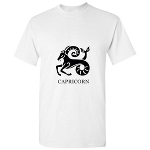 Capricorn Zodiac Horoscope Astrological Black Sign Men T Shirt Tee Top