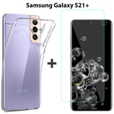 Samsung Galaxy S21+ PLUS Clear Back Case Cover and Soft Front Screen Protector