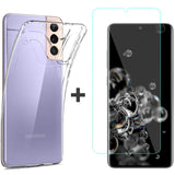 Samsung Galaxy S21+ PLUS Clear Back Case Cover and Soft Front Screen Protector