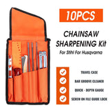 10Pcs Chain Saw Sharpening File Filing Kit Files Tool Chain Sharpener for Stihl Husqvarna