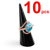 1/3/5/10 Solid Black acrylic cone finger ring jewellery display stand holder showcase organiser