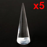 1/3/5/10 Solid Clear Transparent acrylic cone finger ring jewellery display stand holder showcase organiser