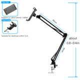 360° Rotation Flexible Long Arm Phone Tablet Holder Stand Mount Clip Desktop Bed