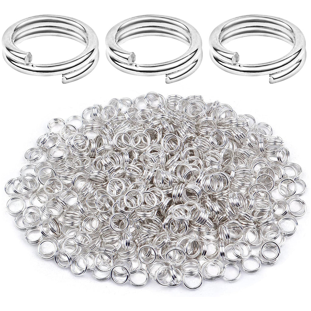 1000x Double Jump Rings Silver Strong No Fade Open Split Connector Loo ...