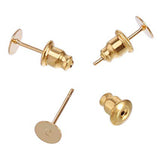 1000x Earrings Gold Metal Plug Stud Stoppers Findings Post Bullet Backing Bulk