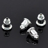 10pcs Earrings Silver Metal Plug Stud Stoppers Findings Post Bullet Backing