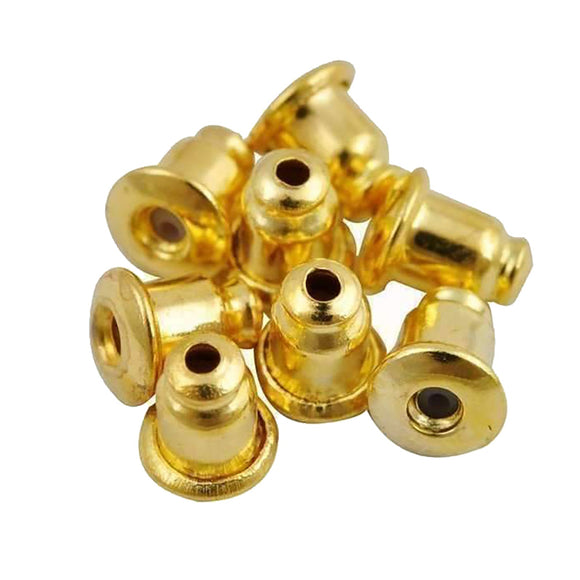 10pcs Earrings Gold Metal Plug Stud Stoppers Findings Post Bullet Backing