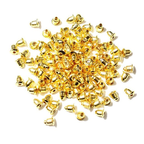 100x Earrings Gold Metal Plug Stud Stoppers Findings Post Bullet Backing Bulk