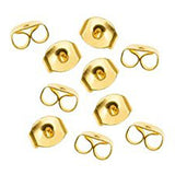 X10 earrings gold metal friction butterfly stud stoppers findings post push back