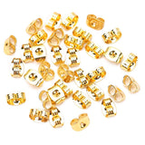 x100 earrings gold metal friction butterfly stud stoppers findings post push back bulk