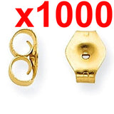 x1000 earrings gold metal friction butterfly stud stoppers finding post push back bulk