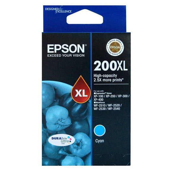 GENUINE Original Epson 200XL Cyan Ink Cartridge Toner T201292 C13T201292