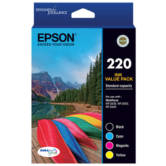 GENUINE Epson 220 4 Ink Cartridge Value Pack WF-2630 WF-2650 WF-2660 T293692