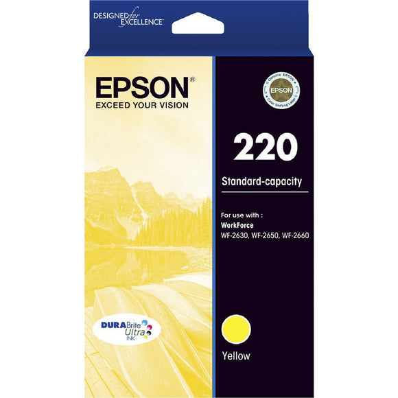 GENUINE Original Epson 220 Yellow Ink Cartridge WF-2630 WF-2650 WF-2660 T293492