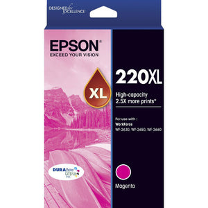 GENUINE Epson 220XL Magenta Ink Cartridge WF-2630 WF-2650 WF-2660 T294392