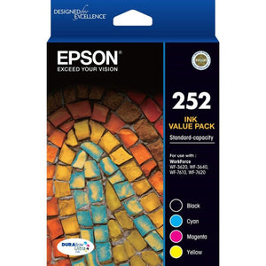 GENUINE Epson 252 4 color Value Pack Ink WF-3620 WF-3640 WF-7610 WF-7620 T252692