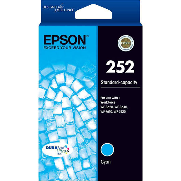 GENUINE Epson 252 Cyan Ink Cartridge WF-3620 WF-3640 WF-7610 WF-7620 T252292