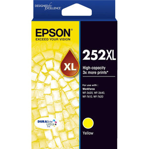 GENUINE Original Epson 252XL Yellow High Capacity Ink Cartridge Toner T253492