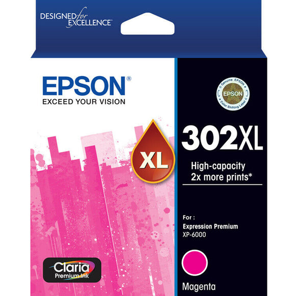 GENUINE Original Epson 302XL Magenta Ink Cartridge Toner Claria Premium T01Y392