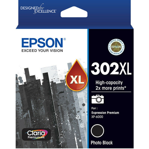GENUINE Original Epson 302XL Photo Black Ink Cartridge Claria Premium T01Y192