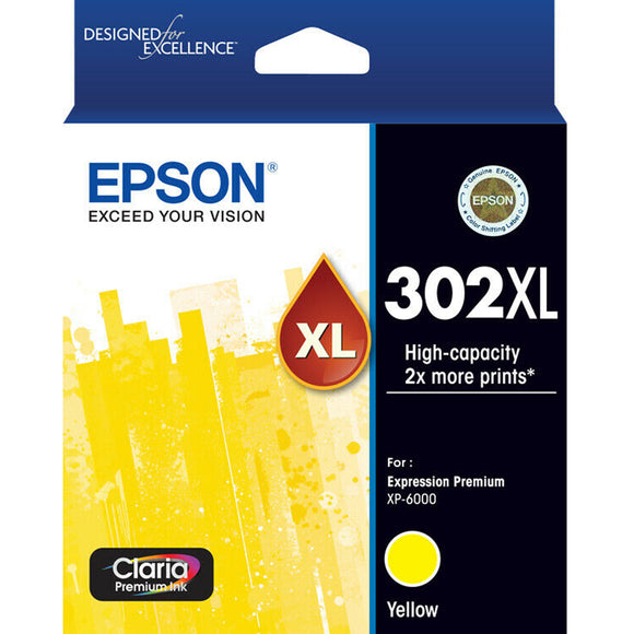 GENUINE Original Epson 302XL Yellow Ink Cartridge Toner Claria Premium T01Y492