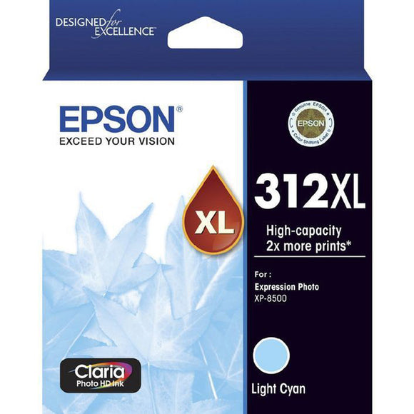 GENUINE Original Epson 312XL Light Cyan Ink Cartridge XP-8500 XP-15000 T183592