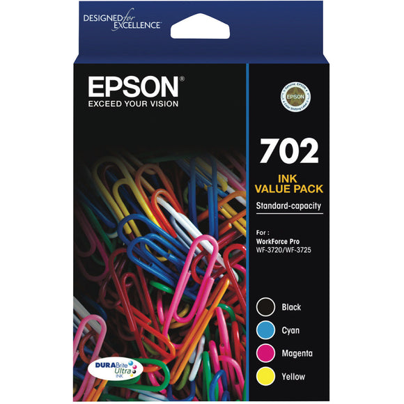GENUINE Epson 702 4 colours Ink Cartridge Value Pack WF-3720 WF-3725 T344692