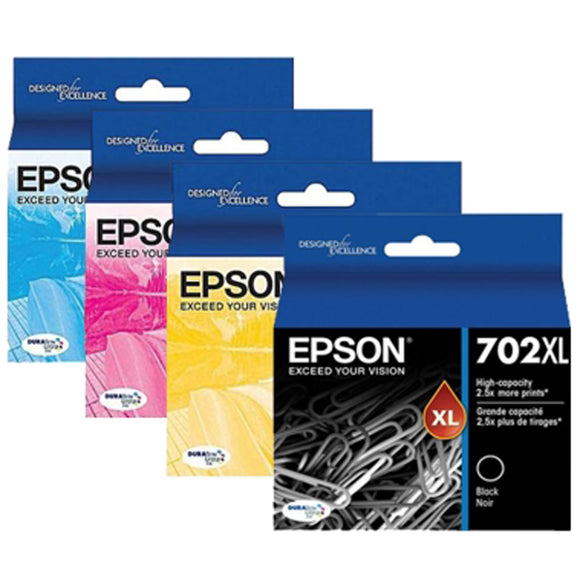 GENUINE Original Epson 702XL 4 Ink Cartridge Value WorkForce Pro WF-3720 WF-3725