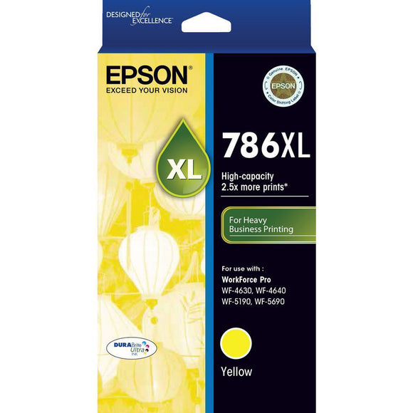 Genuine Original Epson 786XL Yellow Ink Cartridge Toner High Capacity T787492